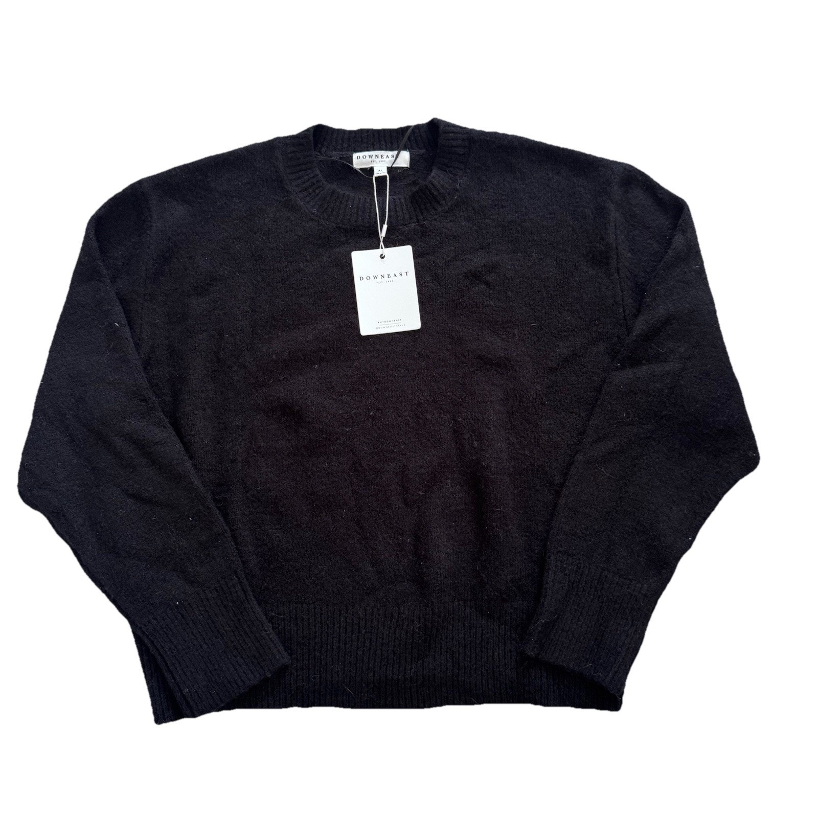 New Downeast Black Classic Crew Sweater Sz Xl Womens Nwt